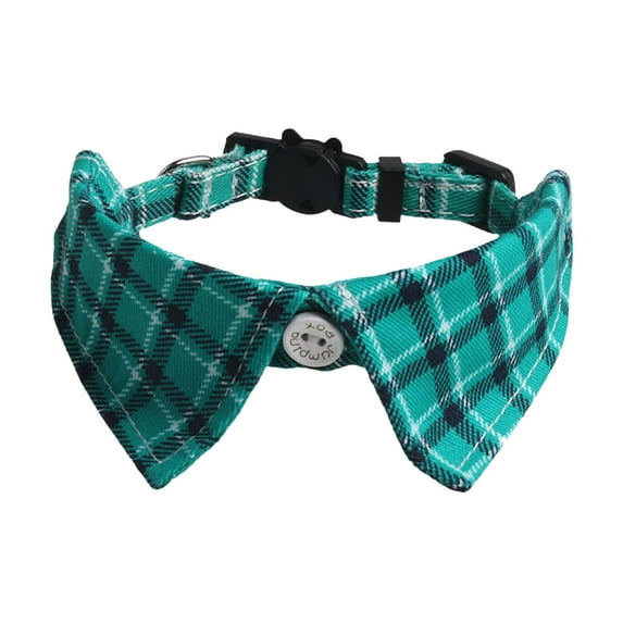 Pet Bow Tie,Collar Breakaway With Cute Bow Tie And Bell Plaid For Adjustable Safety(9.8-11",E)