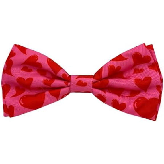 Pet Bow Tie for Dogs & Cats - Valentine's Day Adjustable Hook Loop Collar Accessory Cute Comfortable Holidays Celebrations My Puppy Love, Large
