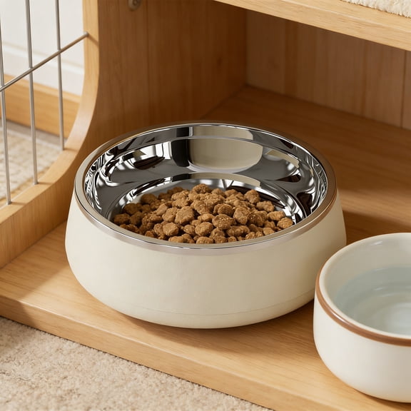 Pet Bowl, 304 Stainless Steel Dish,Dishwasher Safe Feeder for Small Medium Dogs Cats Indoor Daily Meal and Digestive Health