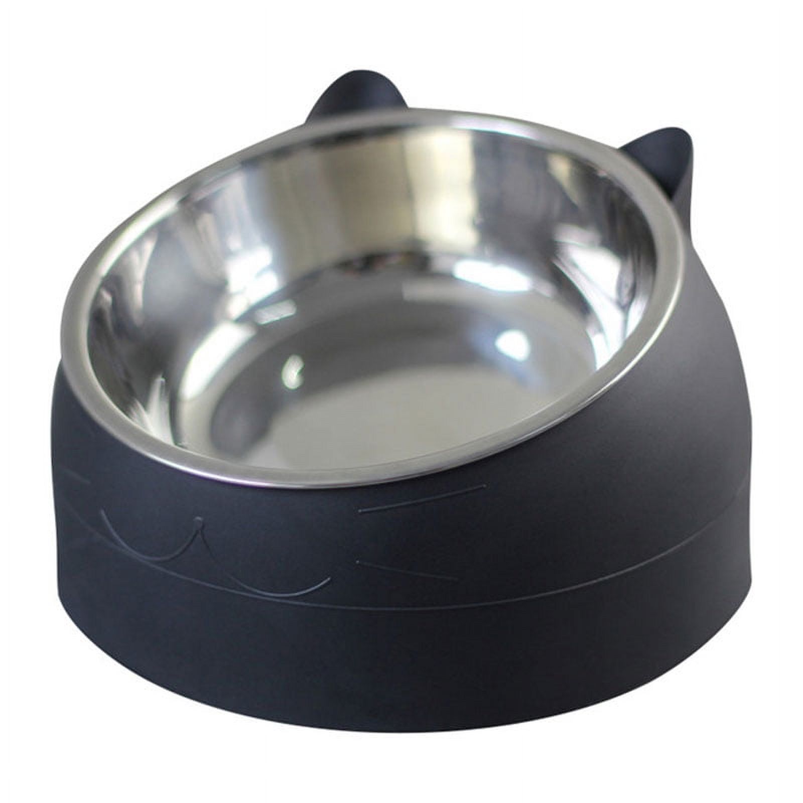 400ml Cat Bowl Raised No Slip Stainless Steel Elevated Stand Tilted Feeder  Bowls