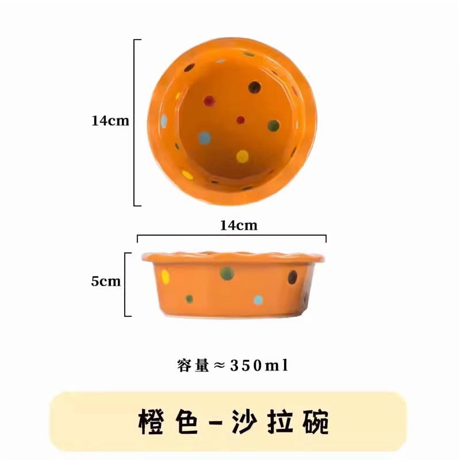 Pet Bowl Cute Ins Storm Dot Ceramic Bowl Dessert Breakfast Bowl Home Cat Dog Bowl Feeding Basin  Cat Caramics Supplies