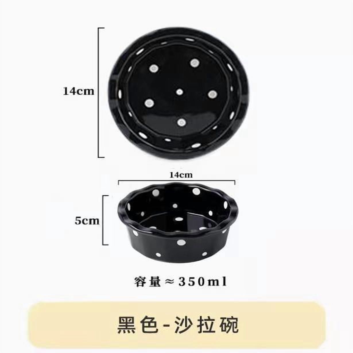 Pet Bowl Cute Ins Storm Dot Ceramic Bowl Dessert Breakfast Bowl Home Cat Dog Bowl Feeding Basin  Cat Caramics Supplies