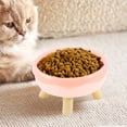 thumbnail image 1 of Pet Bowl, Czzoypi Elevated Donut Shaped Cat Dish, Non-Tip Four Legged Design Large Diameter Water Food Bowl for Neck Protection, Pink, 1 of 6