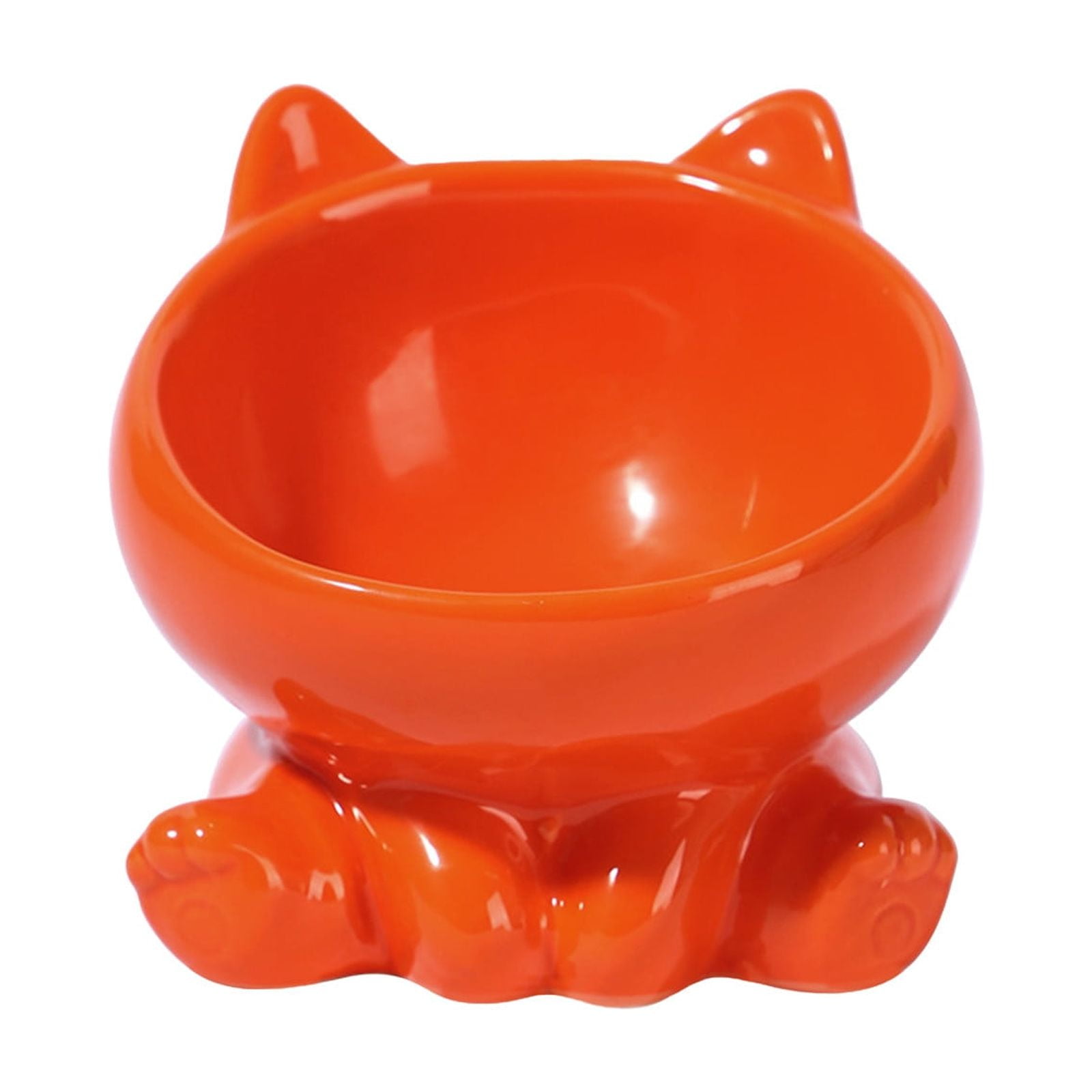 Pet Bowl, Elevated Ceramic Cat Bowl, Reducing Neck Bending and Pressure, for Indoor Cats and Small Dogs Food Bowls, 4x5in