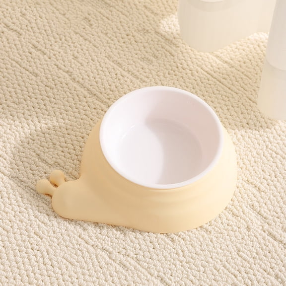 Pet Bowl For Cats And Dogs, Anti-Slip Tilted Neck Protection Food Water Dish, Non-Tip Pet Feeder For Small Medium Dogs Cats, Skin Tone