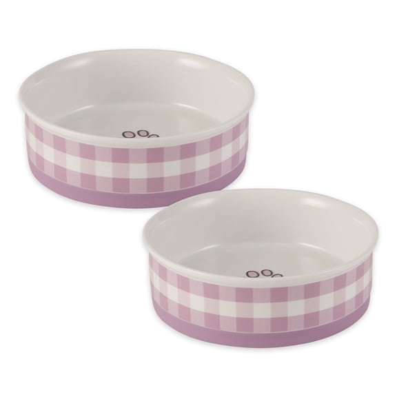 Bone Dry Pet Bowl Set, Large 7.5x2.4-inches, Pansy