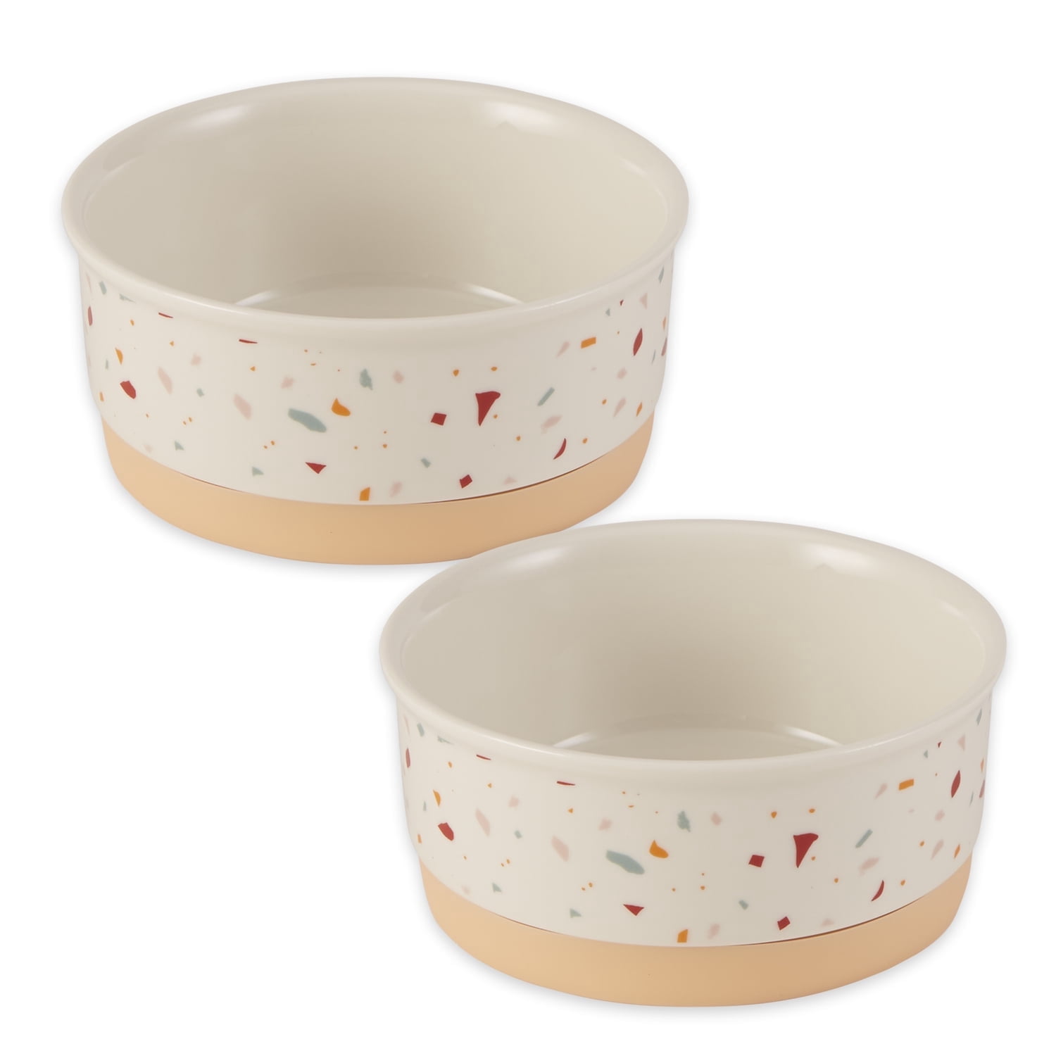 Bone Dry Pet Bowl Set, Small 4.25x2-inches, Terrazzo