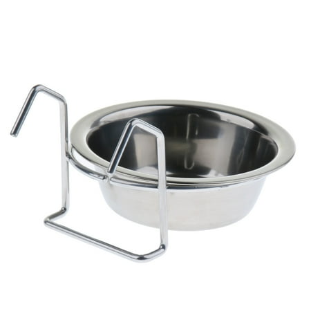 Pet Bowl Stainless Steel Hanging Cup Feeder with Hook Detachable for Dogs Cats Kennel, Bird Parrot Rabbit Cage