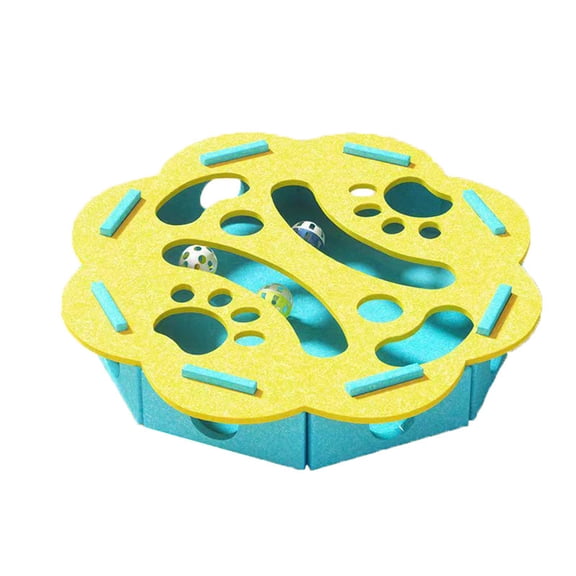 Pet Box Interactive Digging Puzzle Toy for Cats and Small Dogs, Indoor Construction Scene with 3 Color Balls, Mental Stimulation, Safe & Easy to Clean