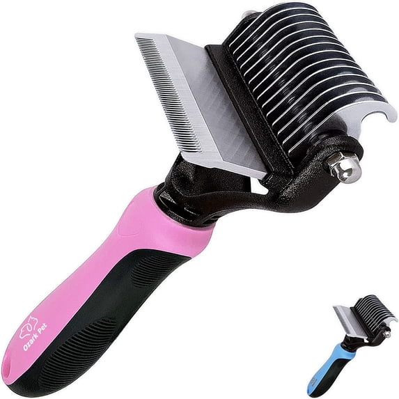Pet Brush, 2-Side Pet Grooming Tools with Deshedding and Dematting Comb