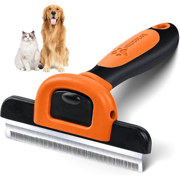 Pet  Brush, Deshedding Tool for Dogs & Cats, Effectively Reduces Shedding by up to 95% for Short Medium and Long , Orange