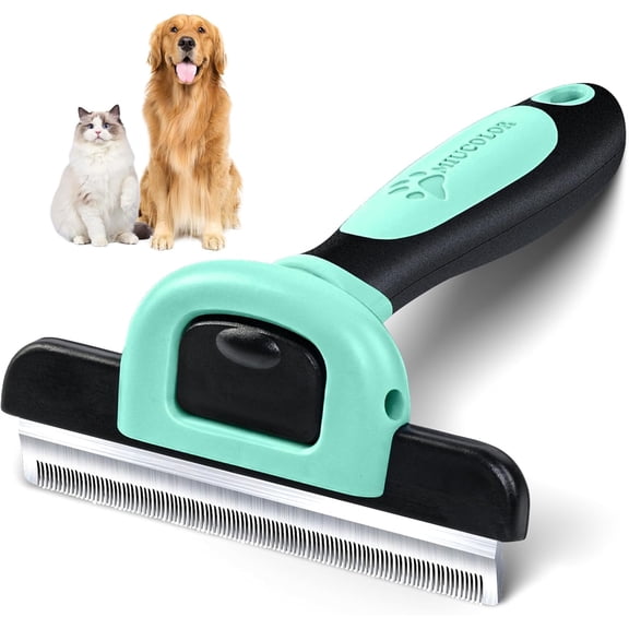 Pet  Brush, Deshedding Tool for Dogs & Cats, Effectively Reduces Shedding by up to 95% for Short Medium and Long ,Spring Green