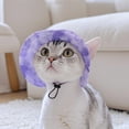 thumbnail image 1 of Pet Bucket Hat with Ear Holes for Cats & Dogs, Adjustable Breathable Sun Visor , UV Protection Outdoor Hat for Small/Medium Pets(Purple-L), 1 of 3