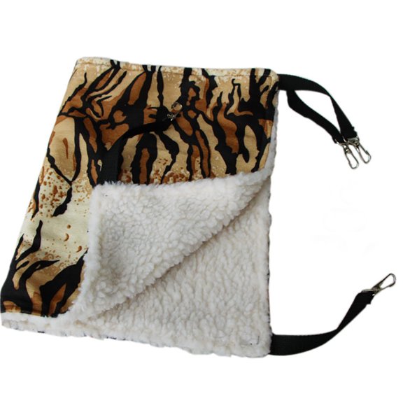 Pet Cage Hammock Bed, Soft Reversible Hanging Cat Hammock with Adjustable Straps & Hooks for Cats, Kittens, Rabbits, Ferrets & Small Animals