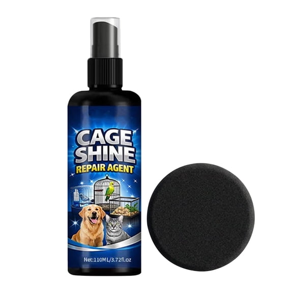 Pet Cage Rust Remover Spray Kit, Metal Enclosure Spot Cleanser, Household Cleaner Birdcage Crate Care Liquid with Sponge, Specialty Care Cleaners
