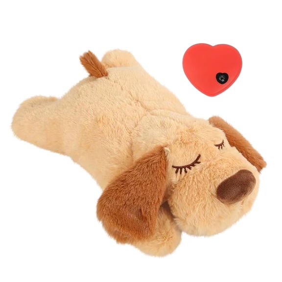 Pet Calming Plush Toy with Heartbeat Simulation Soft Anxiety Relief for Dogs Cats Sleeping Crate Carrier