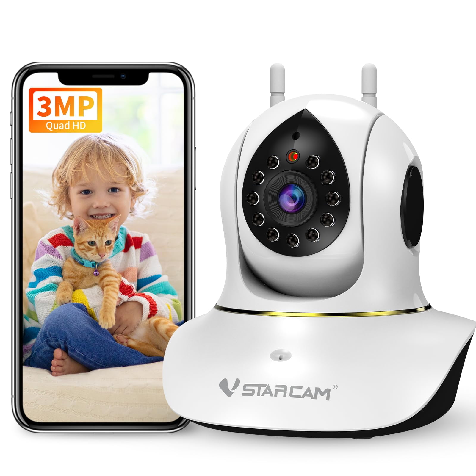 Pet Camera For Cats, Interactive Dog & Cat Toy Camera With 3Mp Ir Night ...