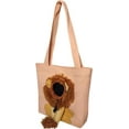 thumbnail image 1 of Pet Canvas Shoulder Carrying Bag, Cute Khaki Bear Shaped Cat Carrier, M Size Portable Kitten & Puppy Tote, Comfort Carriers for Small Dogs, Cats, and Pets, Handbag for Outdoor, Shopping, and Camping, 1 of 8