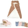 thumbnail image 1 of Pet Cape Blanket, Soft Double-Layer Cotton Hooded Design with Snap Buttons Keeps Pets Warm and Cozy for Dogs and Cats in Winter Indoors or Outdoors (Brown, Large), 1 of 6