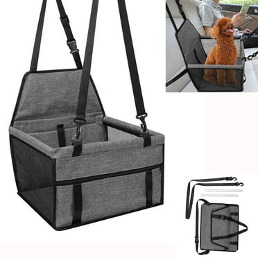 Pet Car Booster Seat for Dog Cat Portable and Breathable Bag with Seat Belt Dog Carrier Safety Stable for Travel Look Out,with Clip On Leash and Storage Pockage