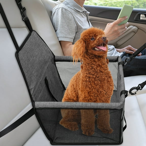 Pet Car Booster Seat Travel Carrier Cage, Oxford Breathable Folding Soft Washable Travel Bags for Dogs Cats or Other Small Pet