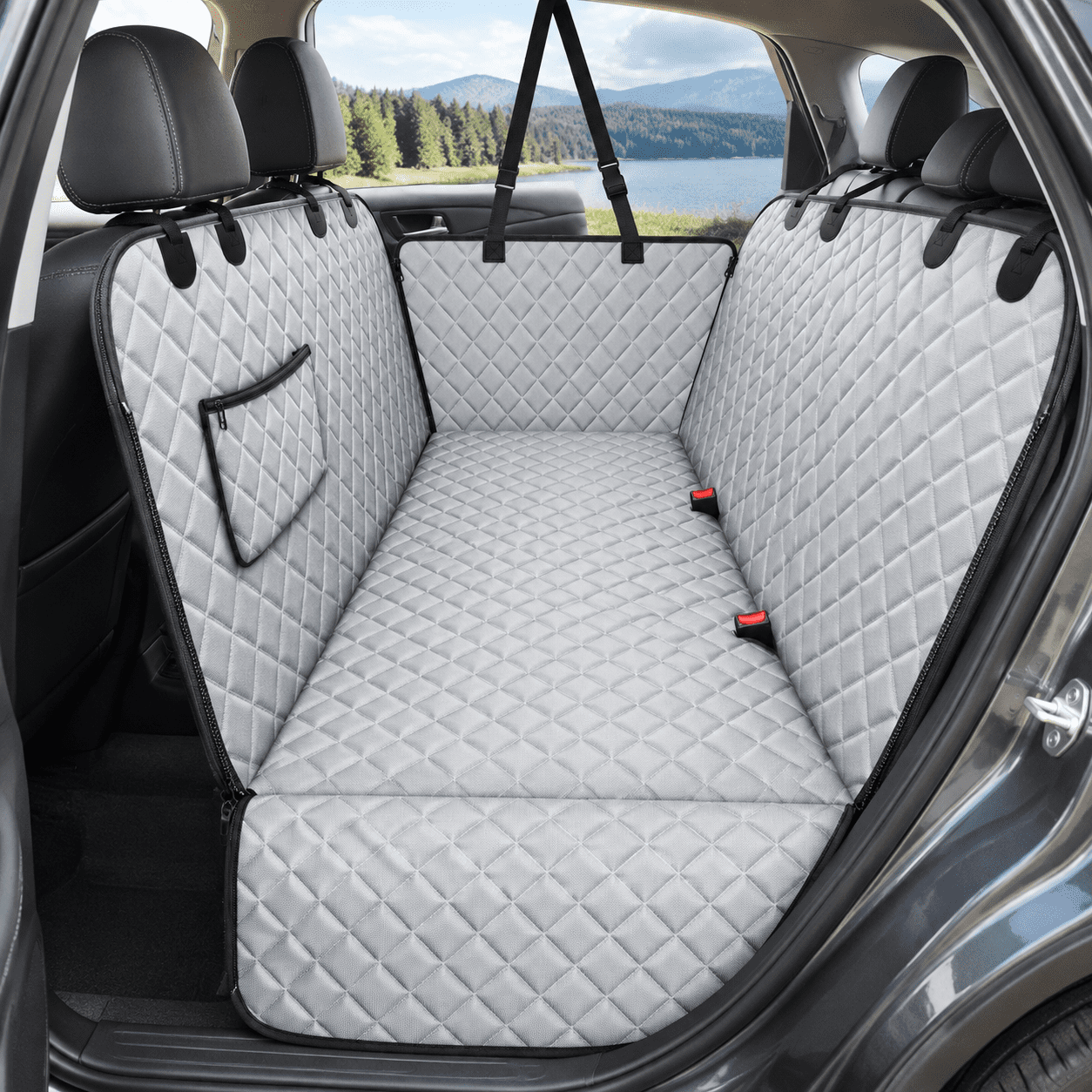 Pet Car Seat Cover, Light Gray, Standard - 54" Length, Waterproof ...