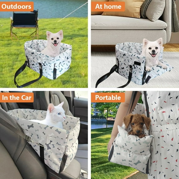Pet Car Seat Dog Bed Waterproof Design Car Armrests Small Dogs Front Anti-Dirty Safety Seat For Cats And Dogs In Cars Anti-scratching Convenient Installation Targeting Pet
