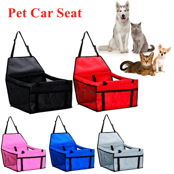 Pet Car Seat Travel Carrier Cage, Dog Booster Seat for Car, Breathable Folding Soft Washable Travel Bags for Dogs Cats, Gray