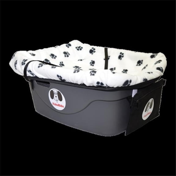 Pet Car Seat - White & Black Paws Cover with Large Harness