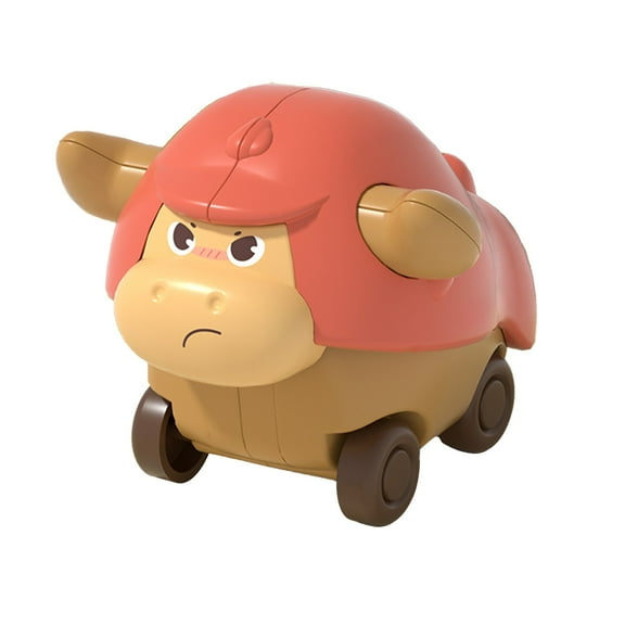Pet Car Toy, Inertia Car Toy, Cute Animal Press Car Toy with Roller, Safe Rounded Plastic Design for Kids Interactive Play
