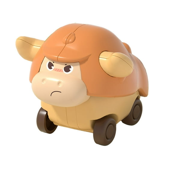 Pet Car Toy, Inertia Car Toy, Cute Animal Press Car Toy with Roller, Safe Rounded Plastic Design for Kids Interactive Play