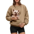 thumbnail image 1 of Pet Care Hoodie Pet Care Hoodie Pet Carrier Hoodies Kangaroo Pouch Hoodies with Dog Cat Pouch For Women Gyujnb,Size:S, 1 of 4