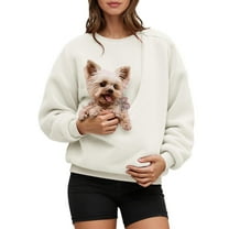 Pet Care Hoodie Fleece Pet Care Hoodie Pet Carrier Hoodies Kangaroo Pouch Hoodies with Dog Cat Pouch For Women Gyujnb,Size:XL