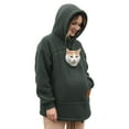 thumbnail image 1 of Pet Care Hoodie Long Sleeve Warm Fleece Fall Winter Pullover Sweatshirt with Dog Cat Pouch for Outdoor Walking, 1 of 9