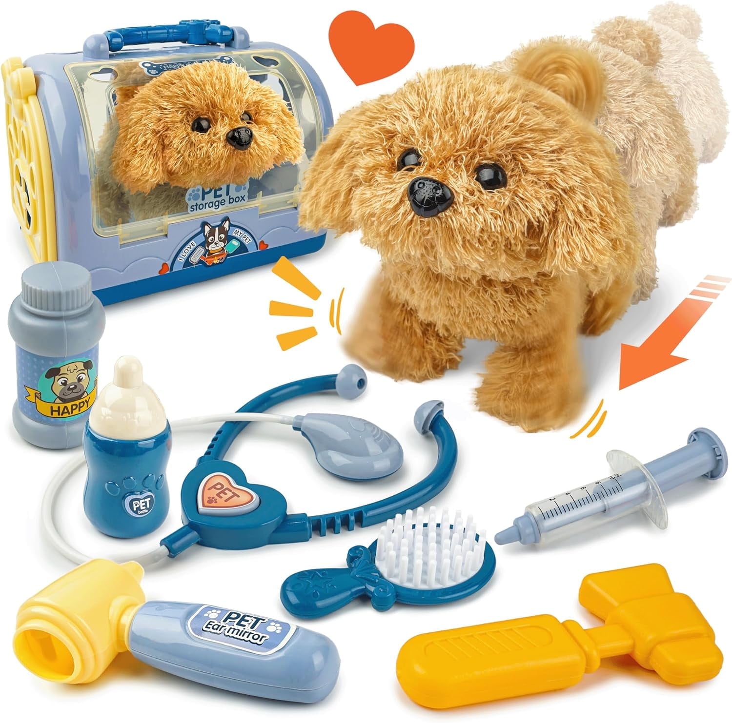 Young Choi s Pet Care Playset Robot Doctor Dog Toys Vet Set with Case Toddler Toys Age 2 6 Walmart