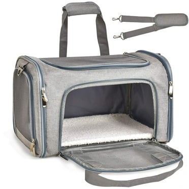 Pet Carrier Airline Approved, Soft-Sided Pet Travel Bag for Cats with Mesh Windows and Fleece Padding, Collapsible Dog Carrying Case fit for Kittens, Puppies and Small Dogs