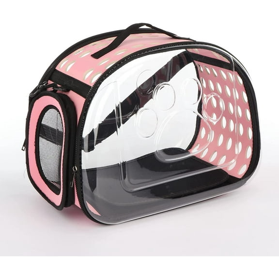 Pet Carrier, Airline Approved Under Seat Pet Carrier, Clear Collapsible Soft Pet Travel Case (Large) for Puppy, Cat and Rabbit