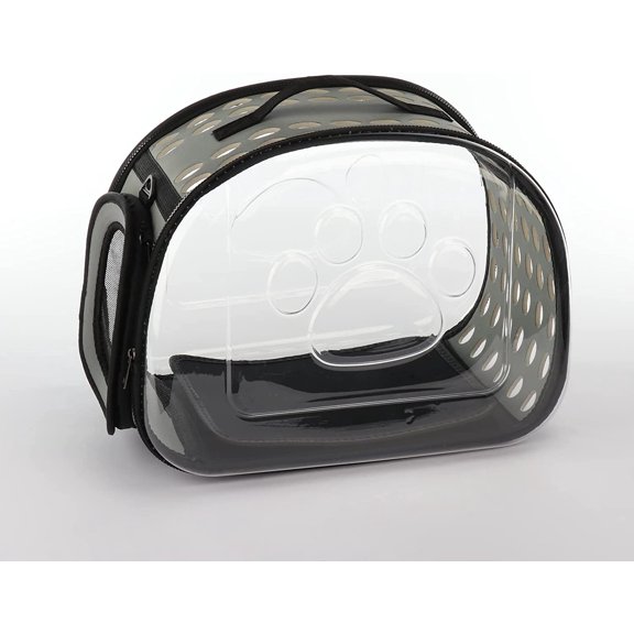 Pet Carrier, Airline Approved Under Seat Pet Carrier, Transparent Foldable Soft Pet Travel Case for Puppy, Cat and Rabbit (Small Size)