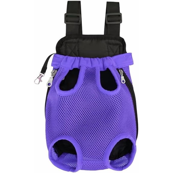 Pet Carrier Backpack – Adjustable Front & Back Wearable Dog & Cat Carrier with Legs-Out Design, Travel Hiking Camping Backpack for Small Medium Pets up to 12lbs