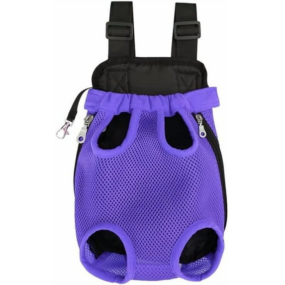 Pet Carrier Backpack - Adjustable Pet Front Cat Dog Carrier Backpack Travel Bag,Legs Out,Easy-Fit for Traveling Hiking Camping for Small Medium Dogs Cats Puppies. (Deep Purple, Small)