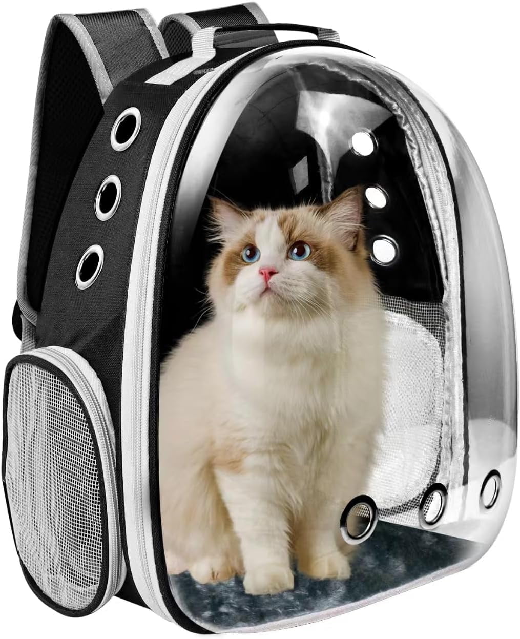 Pet Carrier Backpack/Bubble Carrying Bag for Small Medium Dogs Cats, Space Capsule Pet Carrier for Hiking, Travel, Airline Approved Cat Travel Carrier- Black
