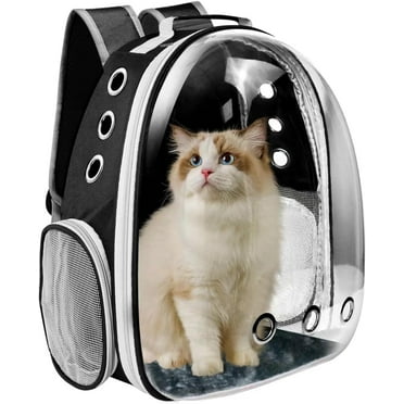 Pet Carrier Backpack/Bubble Carrying Bag for Small Medium Dogs Cats, Space Capsule Pet Carrier for Hiking, Travel, Airline Approved Cat Travel Carrier- Black