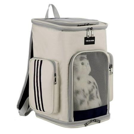 Pet Carrier Backpack Cat Carrier Backpack Dog Carrier Backpack for Small Cats Dogs Wide Use Breathable Strong and Durable Pet Backpack(Beige)