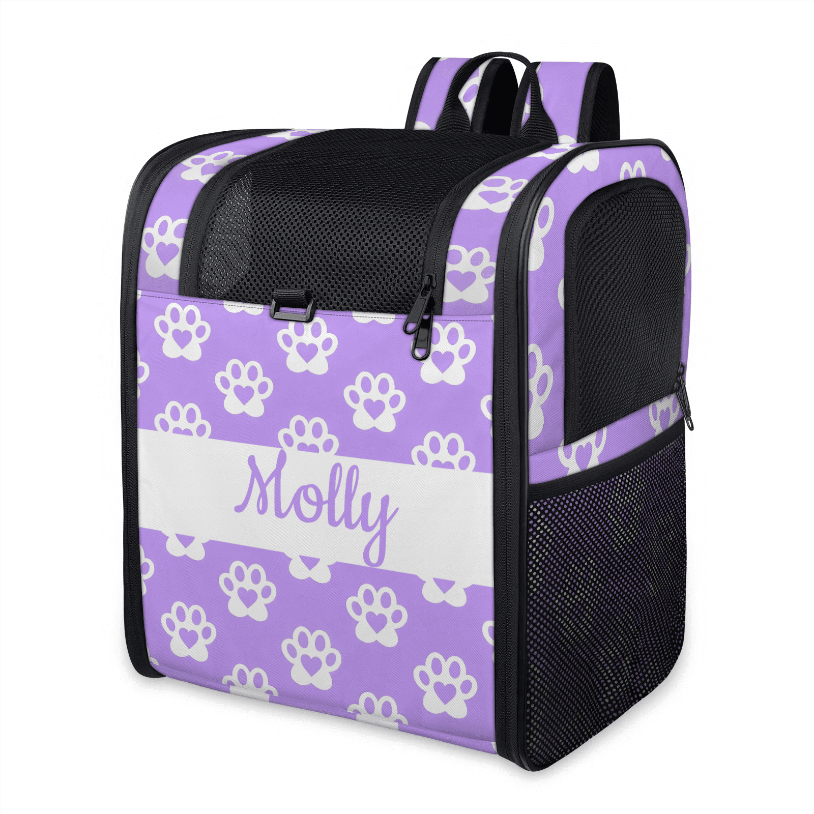Pet Carrier Backpack,Dog Carrier Backpack with Breathable Mesh for Small Dogs Cats Puppies,Custom Pet Backpack Bag with Name,Hold Pets Up to 13 Lbs for Hiking, Travel, Outdoor