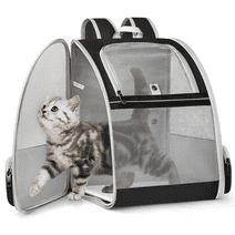 Pet Carrier Backpack for Dogs Cats, Puppies up to 18lbs, Cat Carrier with Side Pocket, Fully Ventilated Mesh, Airline Approved, Dog Carrier Backpack for Travel, Hiking, Walking & Outdoor Use, Black