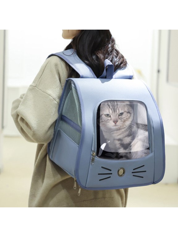 Pet Carrier Backpack for Small Dogs and Cats, Foldable Cat Backpack Carrier with Breathable Mesh Panels, Lightweight Travel Pet Sling Bag for Hiking Vet Visits and Travel