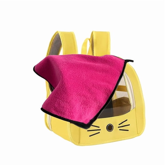 Pet Carrier Backpack with Soft Mat, Breathable Mesh Window Travel Bag Combo, Portable Outdoor Backpack for Cats & Dogs, Comfortable Carrier for Hiking, Daily Walks and Trips