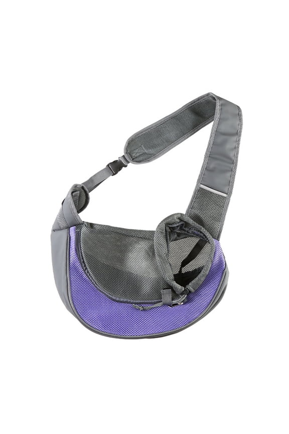 Pet Carrier Backpack Zipper Closure Hands-Free Mesh Sling Bag Breathable Design Mesh Cloth Crossbody Shoulder Bag