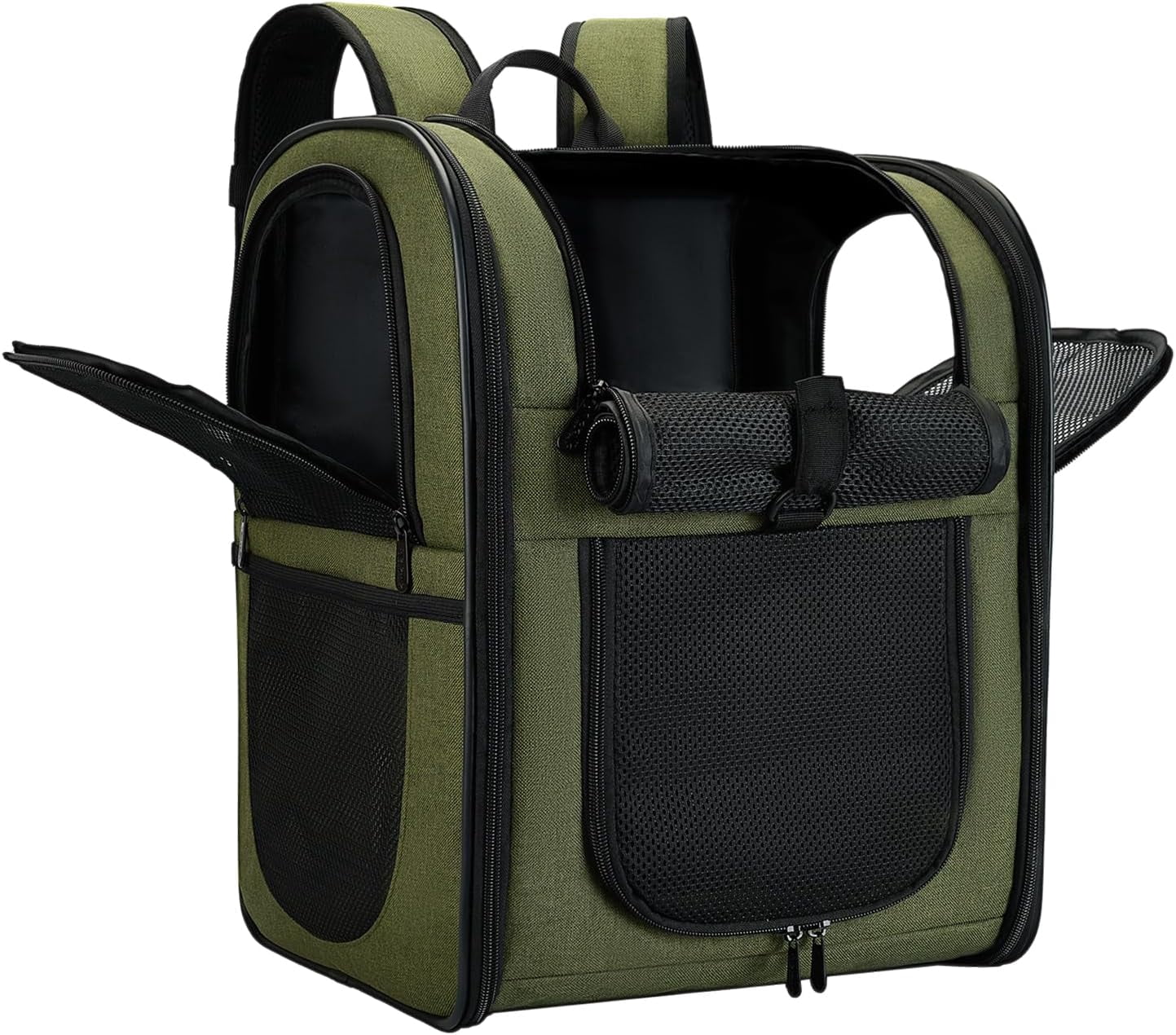Pet Carrier Backpack for 4-18lb Cats and Dogs, Puppies, Safety Features and Cushion Back Support | for Travel, Hiking, Outdoor Use (Gray)