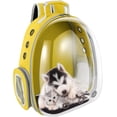 thumbnail image 1 of Pet Carrier, Cat/Dog Bubble Backpack, Pet Travel Bag, Small Space Pet Capsule Knapsack, Airline-Approved Ventilate Transparent Capsule Backpack for Hiking and Outdoor Use (Yellow), 1 of 6